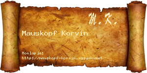 Mauskopf Korvin névjegykártya